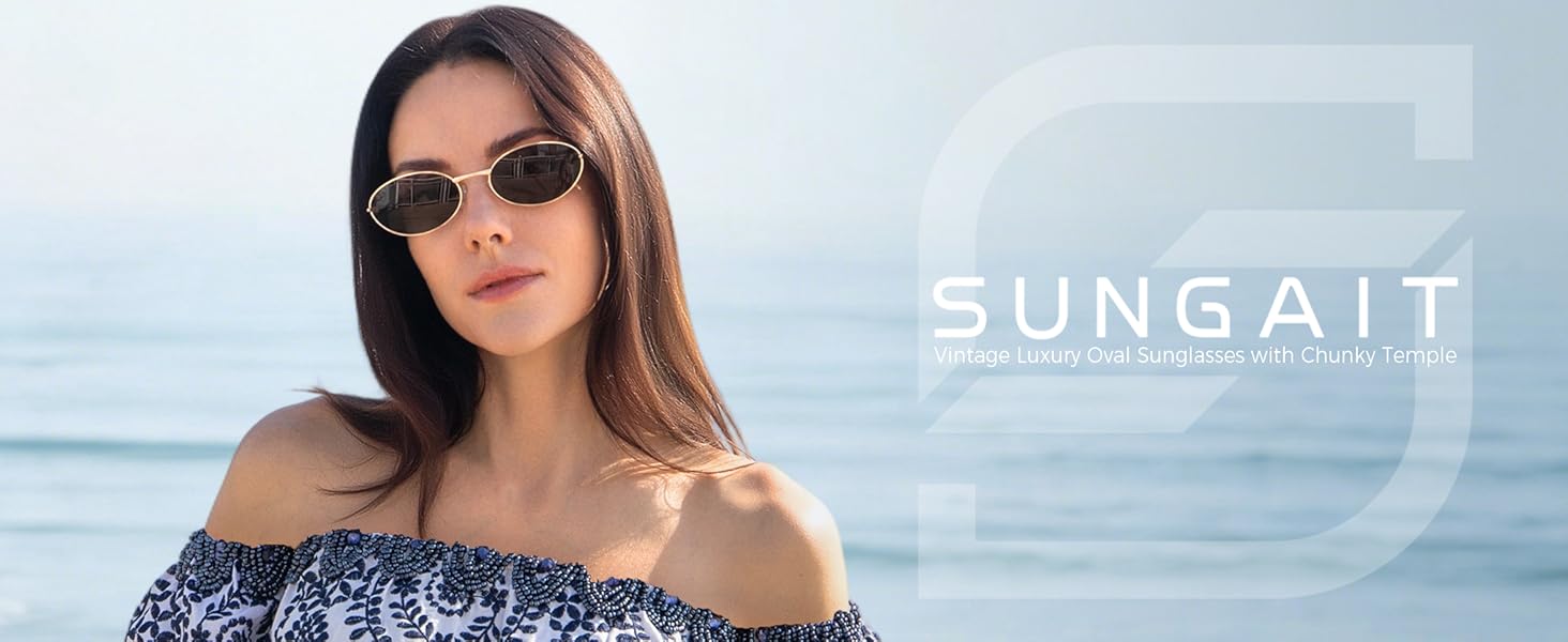 Vintage Luxury Oval Sunglasses for Women Polarized