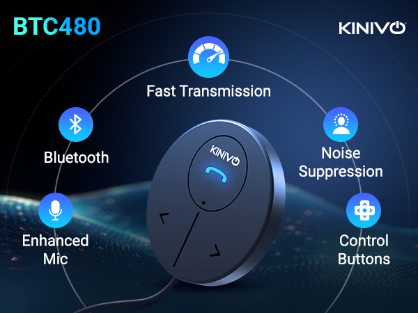 Kinivo bluetooth car adapter aux for transmitter to adaptador blue tooth music usb receiver auxiliar