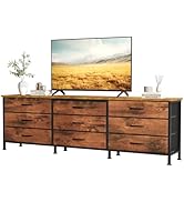 DUMOS TV Stands for Living Room Furniture with 9 Fabric Drawers, Long Entertainment Center Up to ...