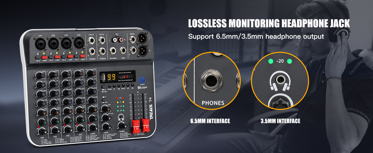 6 channel Audio Mixer