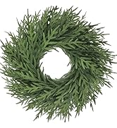 26 inch Norfolk Pine Wreath, Realistic Christmas Wreath for Front Door,Artificial Real Touch Gree...