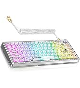 MAGIC-REFINER 81 Keys Mechanical Gaming Keyboard with Type C Cable Plug Play,PC High Transparent ...