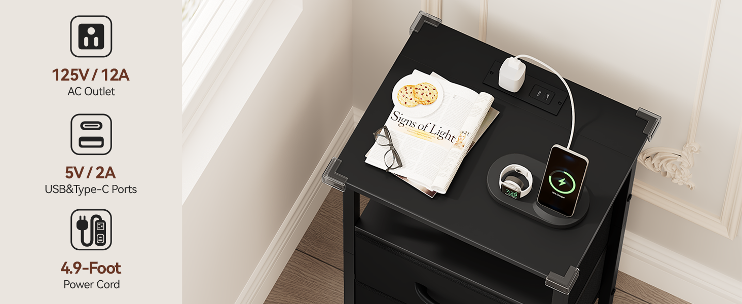 bed side table with drawers