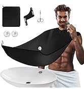 Beard Bib Beard Apron, Beard Hair Catcher for Men Shaving &amp; Trimming, Non-Stick Beard Cape Groomi...