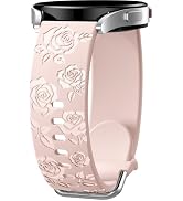 DaQin Glossy Floral Engraved Bands Compatible with Galaxy Watch 7 6 5 4 40mm 44mm/5 Pro/ 6 Classi...