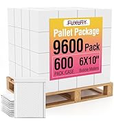Fuxury Bubble Mailers 6x10" White Padded Envelopes 9600 Pack Bulk Strong Adhesion Full Pallet of ...