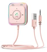Bluetooth 5.4 Car AUX Adapter with Dual Mics & Noise Cancellation Bluetooth Car Kit Pink