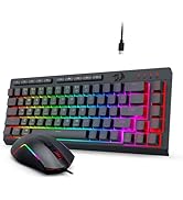 Redragon Wired Gaming Keyboard and Mouse Combo, RGB Backlit, 60% Mini Macro Membrane Keyboard wit...