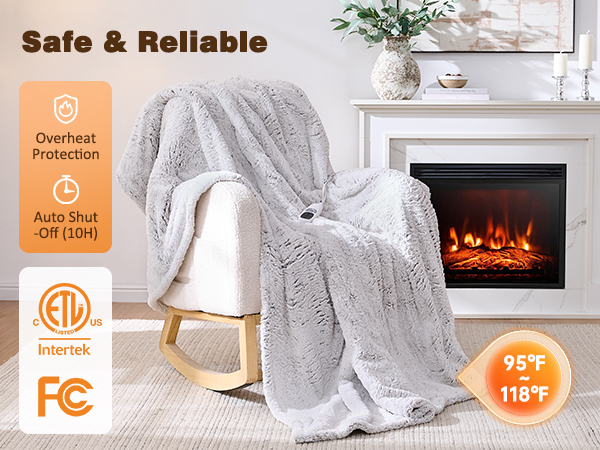 The silky faux fur blanket is perfect match with rockers along with fireplaces