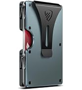 RUNBOX Minimalist Wallet for Men - Slim RFID Blocking Metal Card Holder with Money Clip, Ultra-Th...