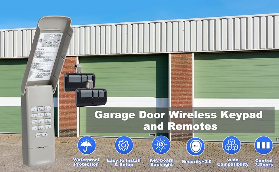 878max/877max Garage Door Opener Keypad