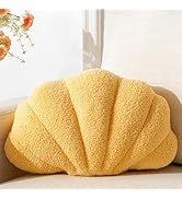 XIAIJIA Seashell Throw Pillows Shell Shaped Pillow Yellow Sea Shell Pillows for Bed Seashell Deco...