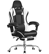 VECELO Ergonomic Gaming Chair with Footrest, Comfy Recliner Computer Chair, Swivel Seat, Height A...