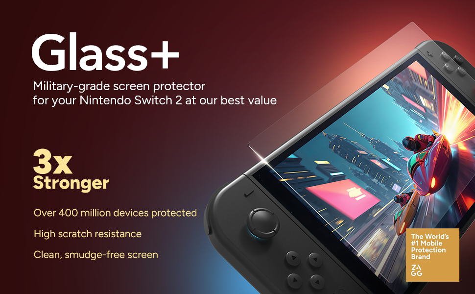 Glass+ Military-Grade Screen Protector for your Ninendo Switch 2 at our best value