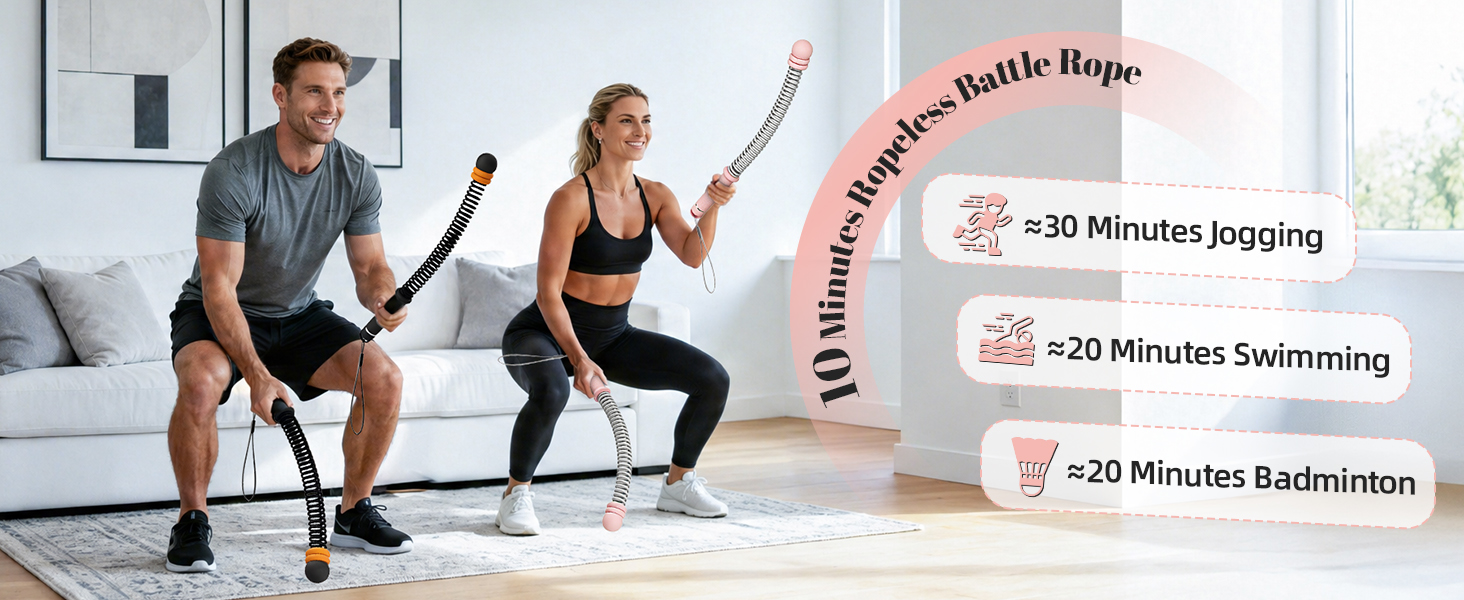 Cordless Battle Ropes for Home Gym