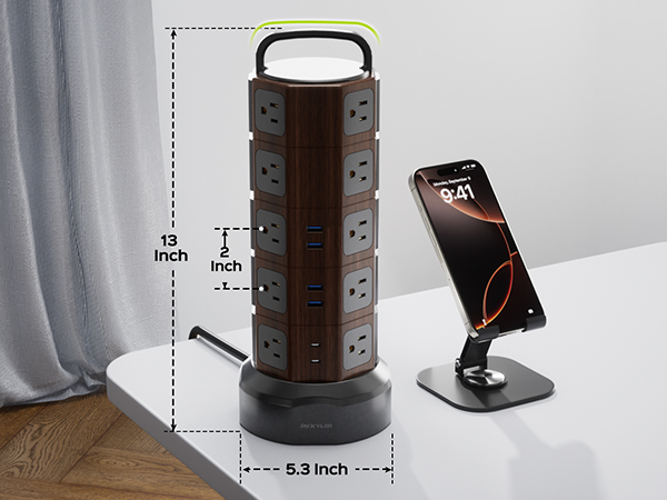super wide outlets power strip with usb ports