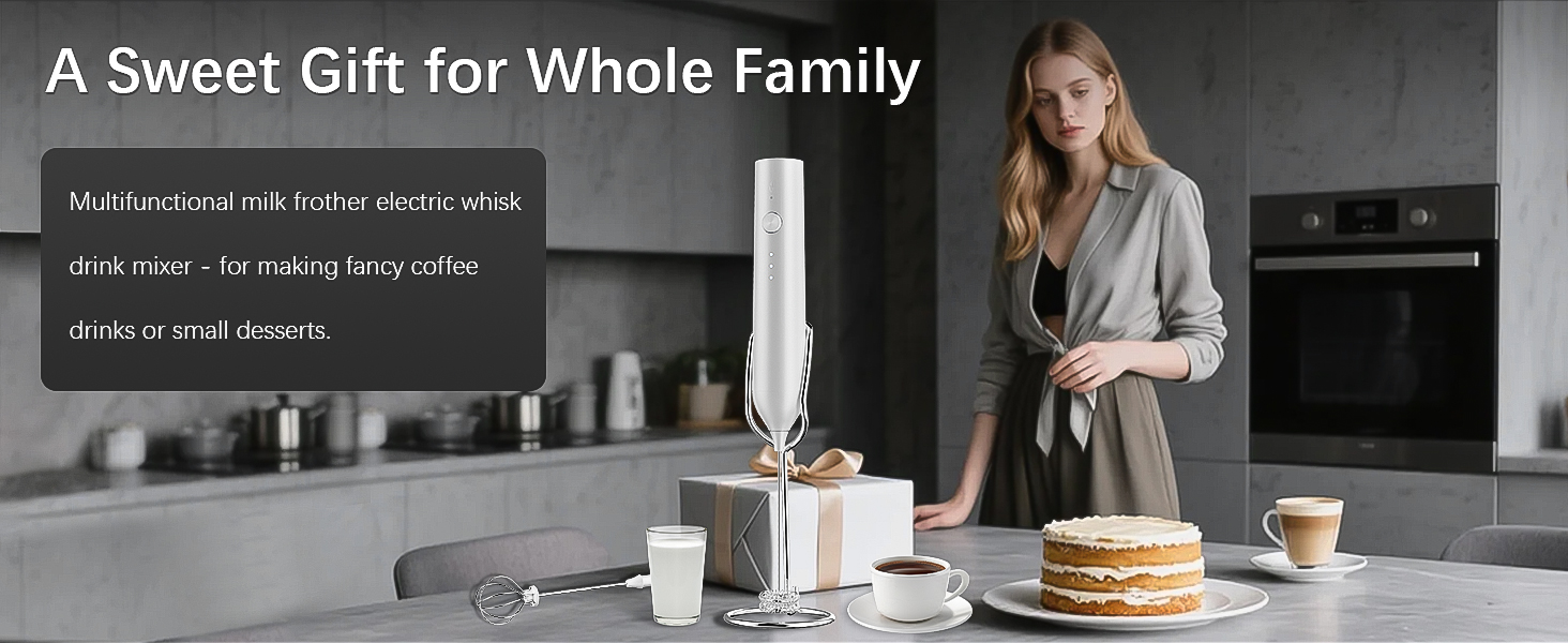 rechargeable frother with stand