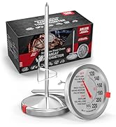 AWLKIM 2 Pack Stainless Steel Meat Thermometer, Safe Leave in Oven, 2.5-in Extra-Large Dial Food ...
