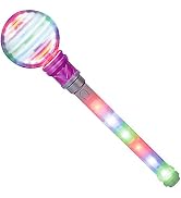 ArtCreativity Spinning Light Up Wand for Kids, 14-Inch LED Light Wand with Batteries Included, Fu...