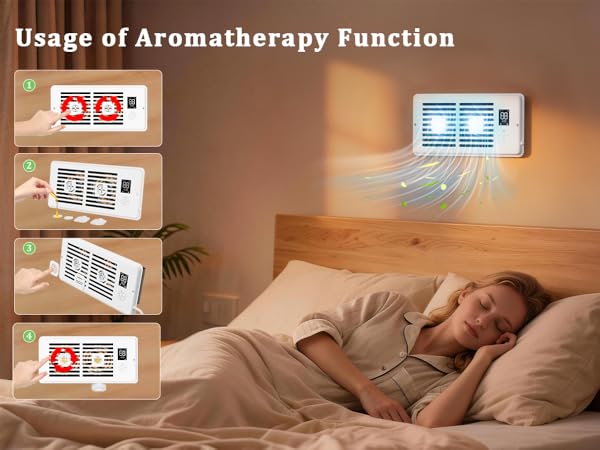 this aromatherapy vent fan diffuses pleasant scents while boosting airflow (oils not included)