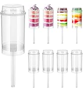 30pcs Push Up Cake Shooter Round Shape Clear Cake Holders Push Pops Plastic Containers with Lids ...