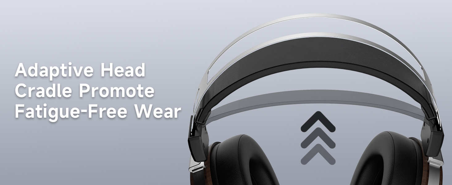 adaptive head cradle, fatigue-free fit, flexible support, wired over ear studio headphones