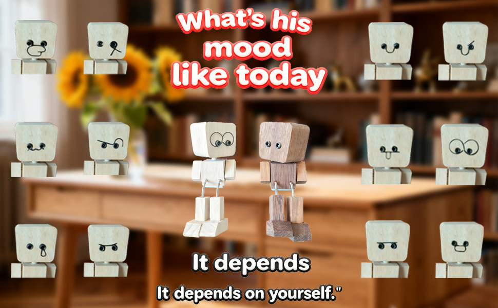 Shaking Wooden Man Figurine