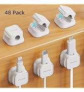 48 Pack Magnetic Cable Clip Organizer Cord Holder, Picozon Adhesive Cable Management, Wire Phone ...