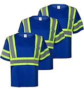 ProtectX High Visibility Short Sleeve Reflective Safety T-Shirt, Heavy Duty Breathable Hi Vis Shi...