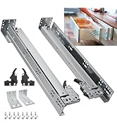 BAIDICE Soft Close and Push to Open Dual-Function Bottom Mount Drawer Slides Rails with Rear moun...