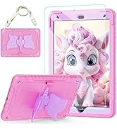 TOMORRY for iPad 9th/8th/7th Generation Case 10.2" with Tempered Glass Screen Protector,Unicorn S...