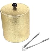 Operitacx Gold Ice Bucket Stainless Steel Ice Bucket with Ice Tong Beer Beverage Cooler Chilling ...