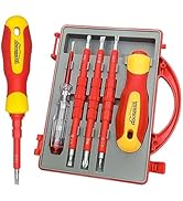 Insulated Screwdriver, HOUSERAN 5 Pcs Screwdriver Set, Electrician Tools Kit with Case, 1000V, Sc...