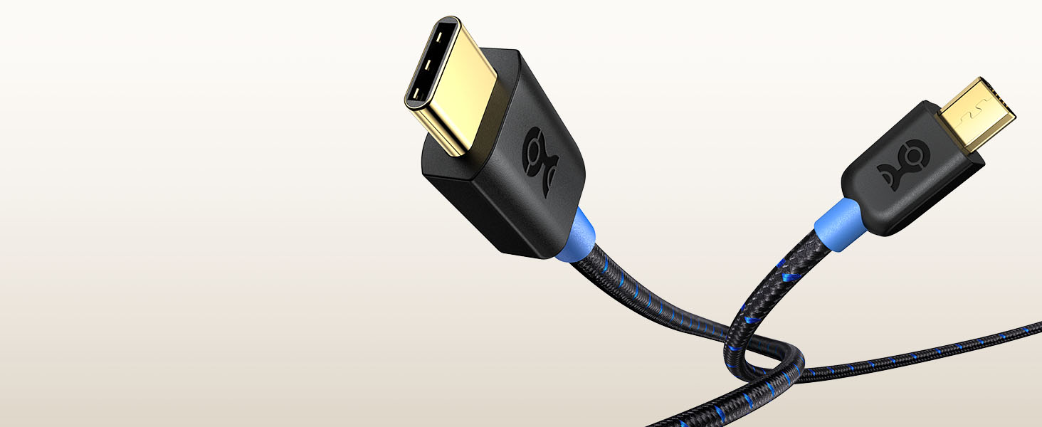 Cable Matters braided usb c to micro usb cable for 480mbps data and 15w fast charging