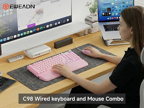 keyboard and mouse combo cute keyboard purple keyboard