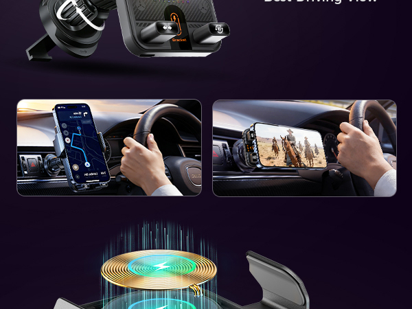 Zrpot Phone Holders for Car Cell Phone Mount Wireless Car Charger Air Vent Phone Stand