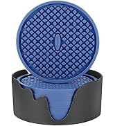 ME.FAN Silicone Coasters [6 Pack] Thickened Drink Coasters with Holder - Cup Mat - Non-Slip, Non-...