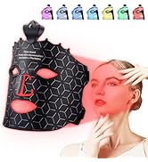 7 Colors Light Mask for Face Care,LXIANGN Silicone Red Light Facial Mask Wireless with 80 Beads,R...