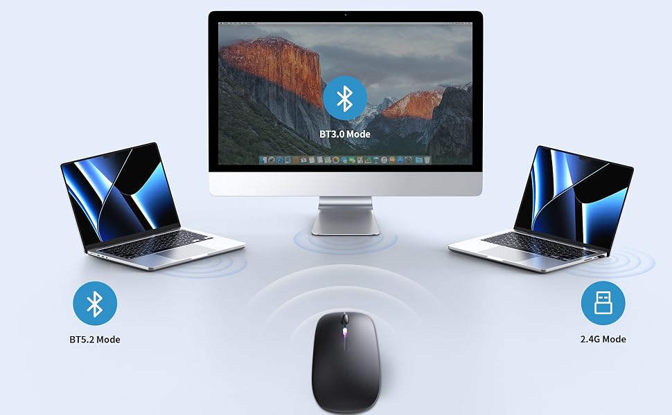 Dual Mode Wireless Bluetooth Mouse