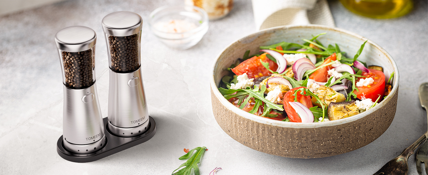 electric salt and pepper grinder set