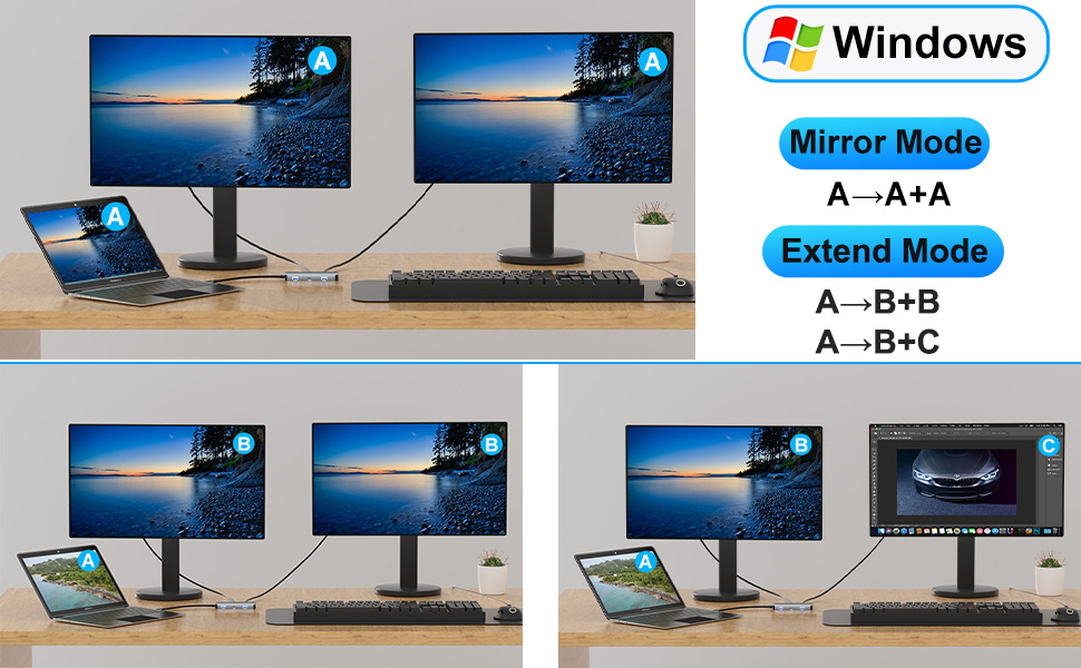 USB C TO DUAL HDMI ADAPTER