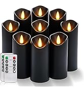 Homemory Black Flameless Candles, Halloween Candles, Battery Operated Candles, LED Pillar Candles...