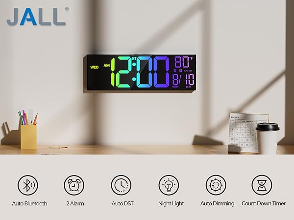 large digital wall clock