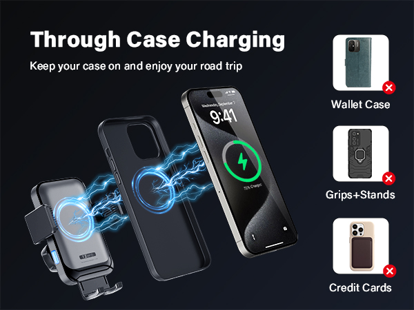wireless car charger cup holder phone mount