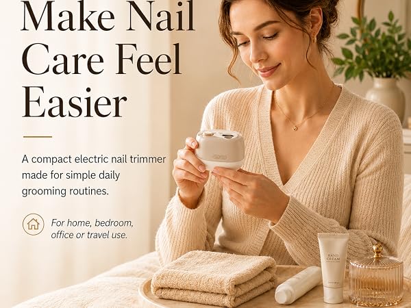 A compact electric nail trimmer made for simple daily grooming routines.