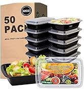 Ezalia 50 Pack- Meal Prep Containers 32oz, Plastic Food Prep Containers Reusable, Leakproof To Go...