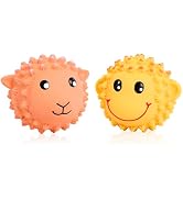 SCHITEC Squeaky Dog Toys, 3'' Interactive Latex Squeak Fetch Play Animal Balls, [2 Pack] Spiky So...