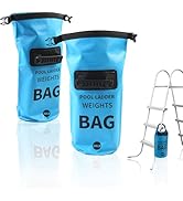 2Pcs Pool Ladder Weights, 50lbs Sand Fillable Universal Pool Step Weights, 500D PVC Waterproof Po...