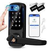 Keypad Door Lock with Handle-Keyless Entry Door Lock-Biometric Fingerprint Door Lock-Electronic D...
