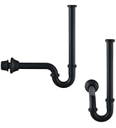 RANDOM Brass P Trap Bathroom Sink U-Shape 1-1/4 inch Sink Trap with Slip Joint Extension Tube,Adj...